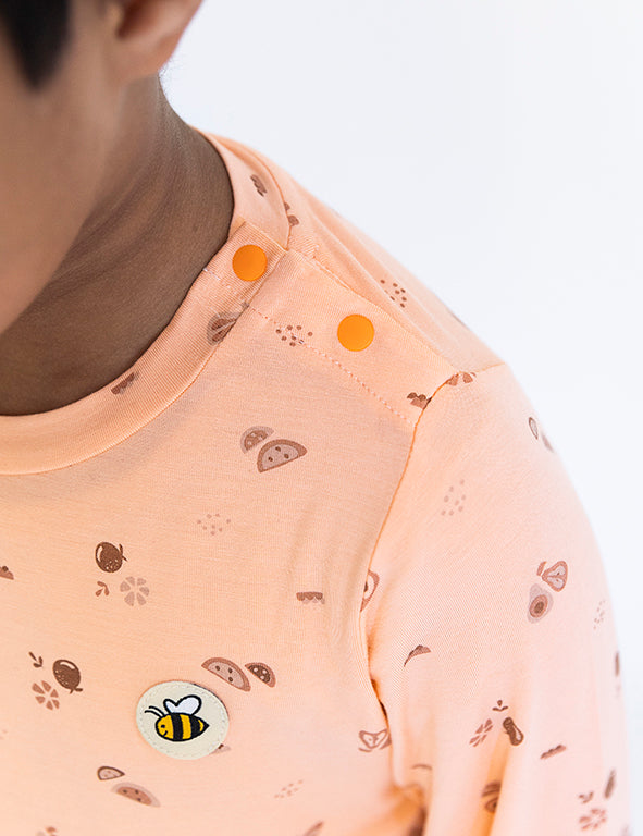 COMFORT Organic Bamboo Long Sleeved Top & Bottom Set in Fruits