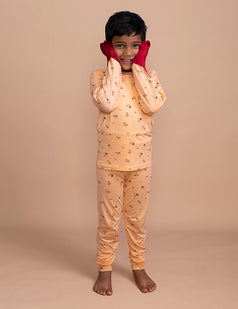 COMFORT Organic Bamboo Long Sleeved Top & Bottom Set in Veges