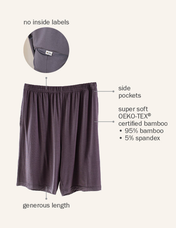 COMFORT Organic Bamboo Shorts in Dark Gray