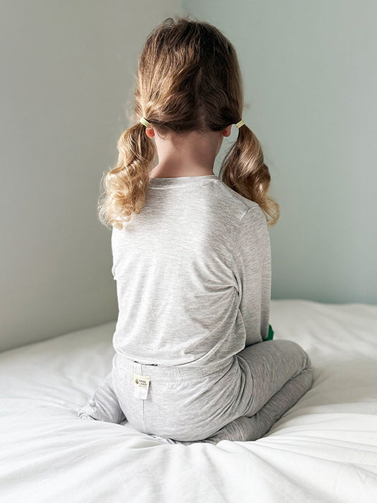 COMFORT Organic Bamboo Long Sleeved Top & Bottom Set in Gray
