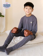 COMFORT Organic Bamboo Long Sleeved Top & Bottom Set in Dark Gray