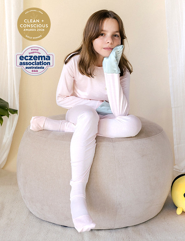 COMFORT Organic Bamboo Long Sleeved Top & Bottom Set in Pink