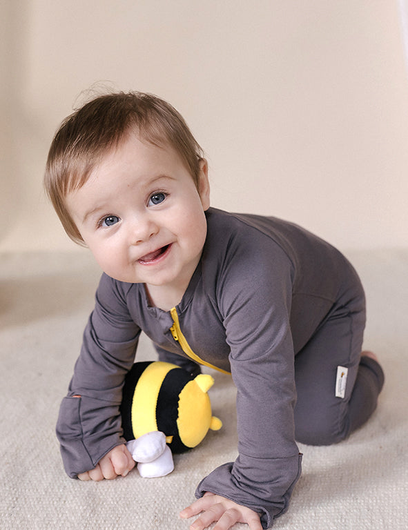 COMFORT Organic Bamboo Onesies in Dark Gray